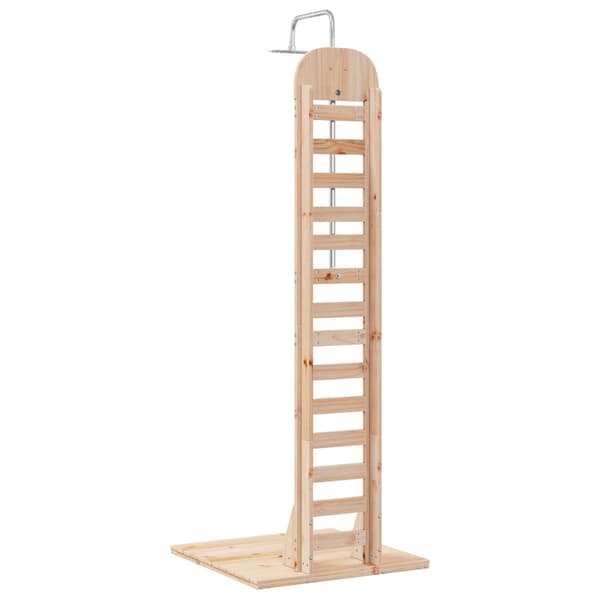 Utomhus Dusch 223 cm Massivt tallträ och rostfritt stål