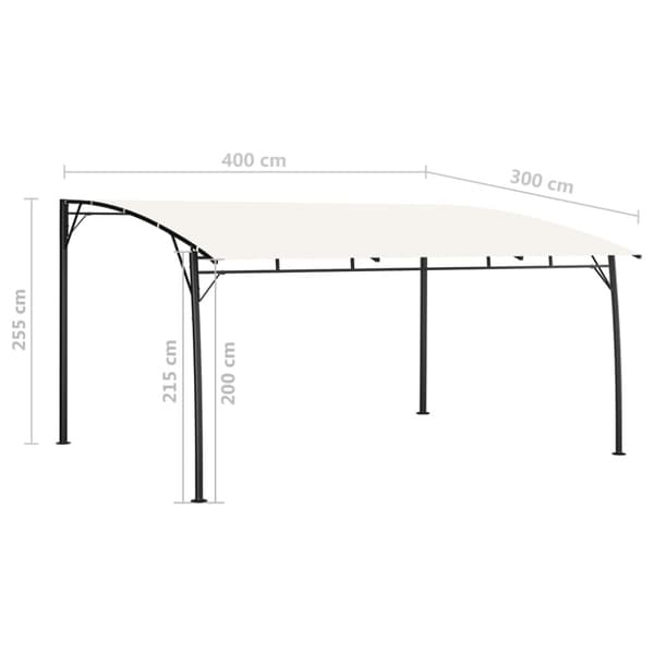 Paviljong 4x3x2,55 m gräddvit