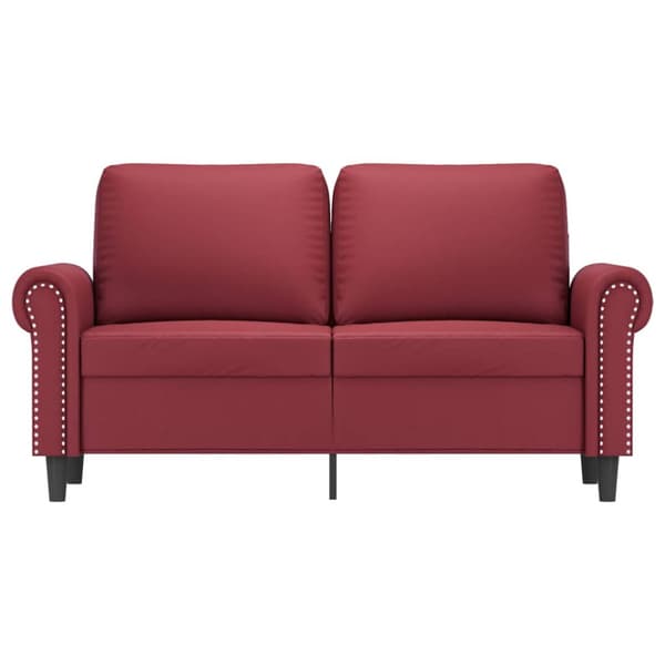 2-sitssoffa vinröd 120 cm fuskläder