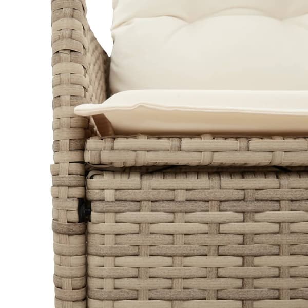 Matgrupp för trädgården med dynor 7 delar beige konstrotting