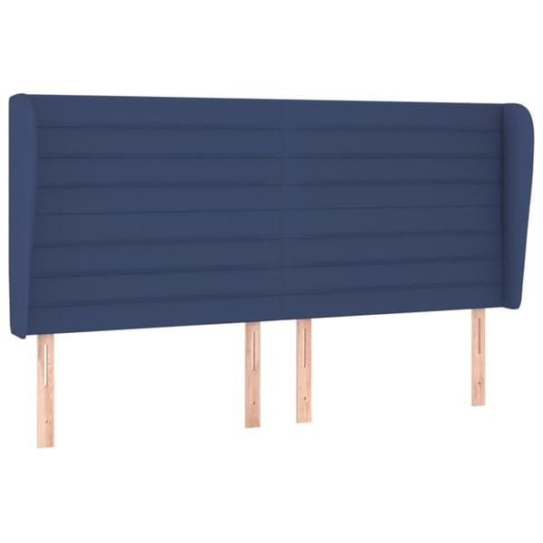 Ramsäng med madrass blå 200x200 cm tyg