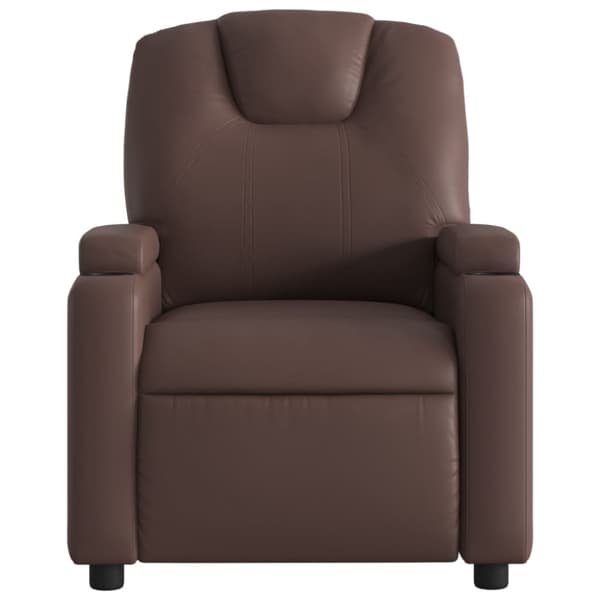 Massagefåtölj brun konstläder