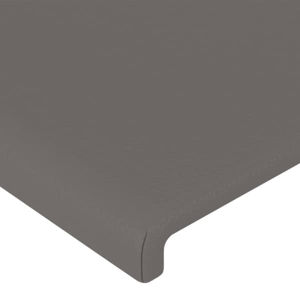 Sänggavel LED grå 183x16x78/88 cm konstläder
