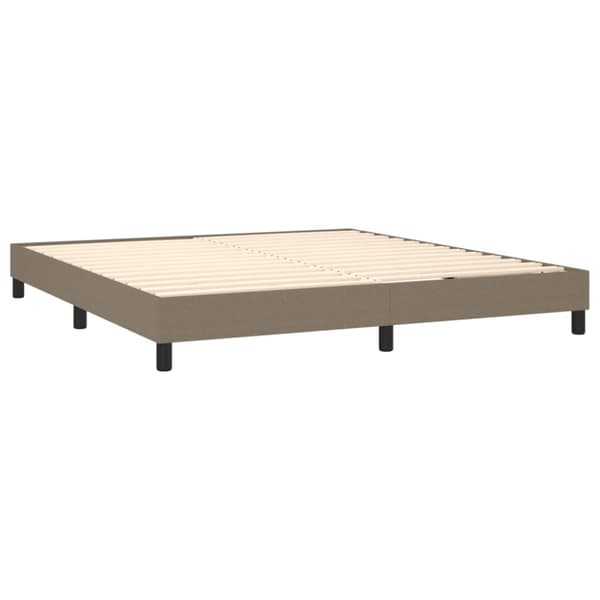 Ramsäng med madrass taupe 160x200 cm tyg