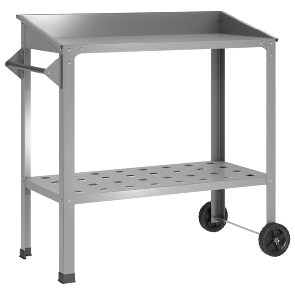 Planteringsbord med hjul Silver 96 x 50 x 89 cm