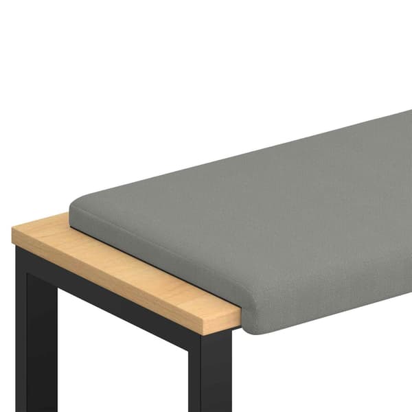Bänk kudde Texturerad Sammet Mörkgrå Djup 35 cm
