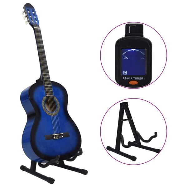 Klassisk gitarr 12 delar blå 4/4 39"
