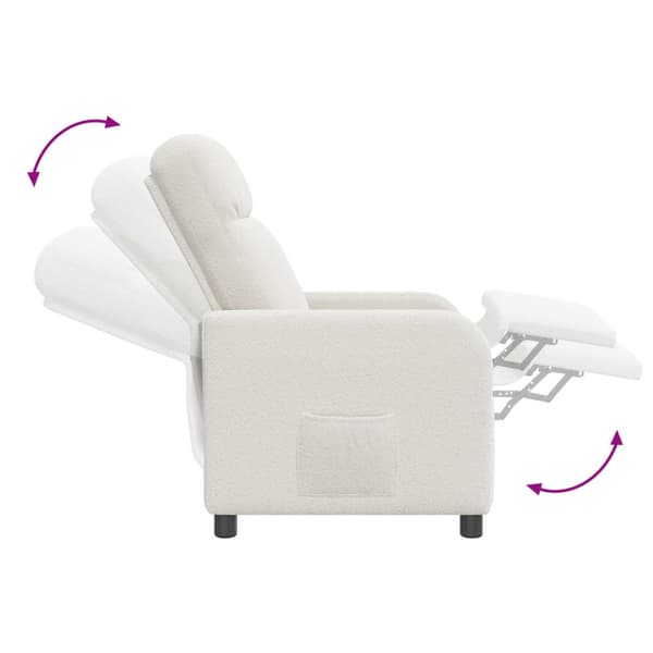 Massagefåtölj Gräddvit Bouclé