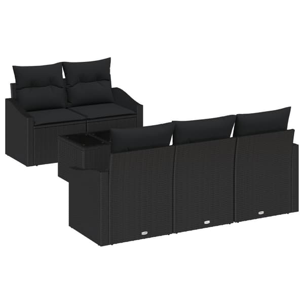 Soffset med kudde med lagring 6 pcs Svart konstrotting