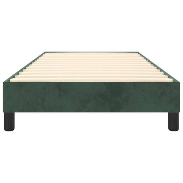 Boxspring-sängram mörkgrön 90x190 cm sammet