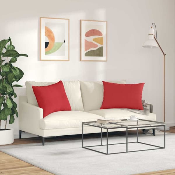 Sofakuddar 2 pcs Röd 70 x 50 cm tyg