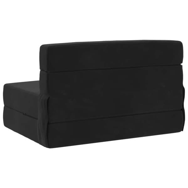 Fällsoffa säng Svart 190 x 70 x 15 cm Sammet