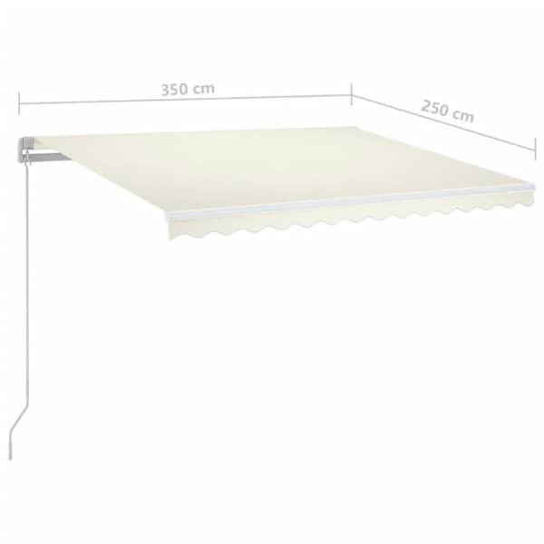 Markis manuellt infällbar 350x250 cm gräddvit