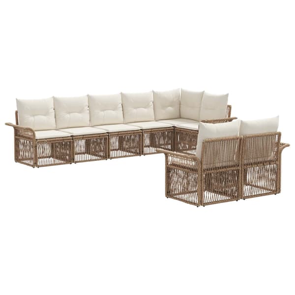 Trädgårdsoffset 8 pcs Beige konstrotting