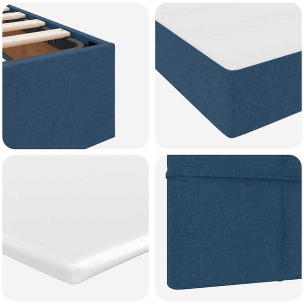 Förvaringssäng med madrass Blå 200 x 200 cm Polyester