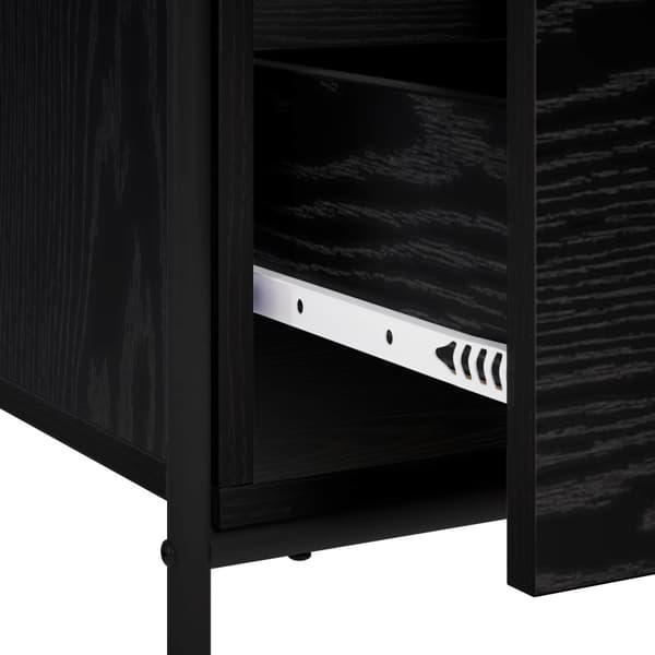 Sideboard Svart ek 97 x 33 x 81 cm Konstruerat trä
