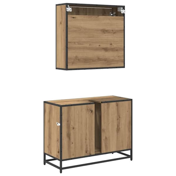 Badrumsmöbelset med låda 2 pcs Artisan Ek Konstruerat trä