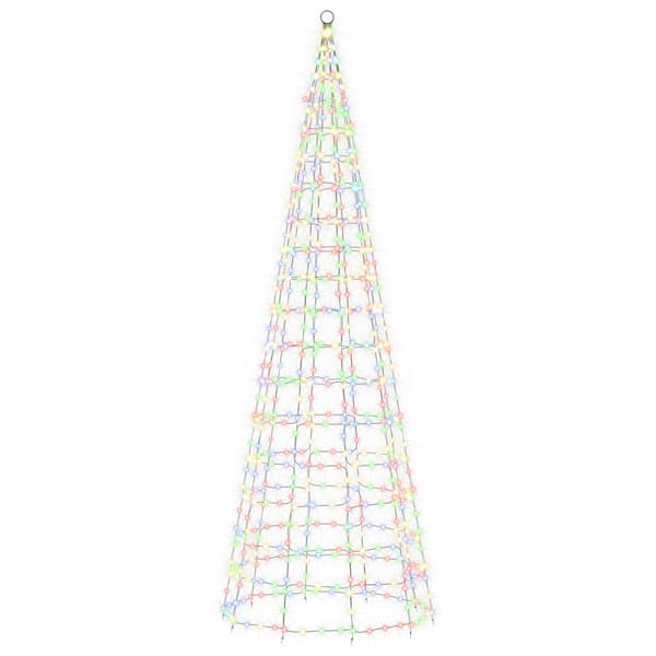 Julgransbelysning med markspett och flaggstång 300 cm