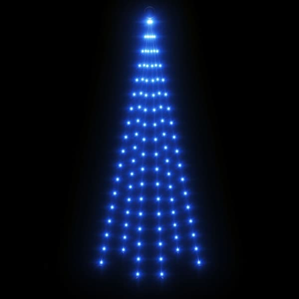 Julgran på flaggstång blå 108 LEDs 180 cm