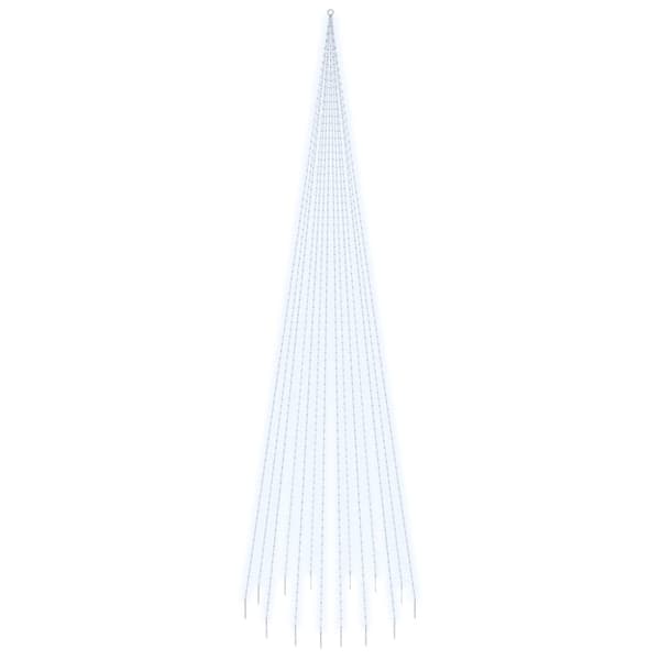 Julgran på flaggstång kallvit 1134 LEDs 800 cm