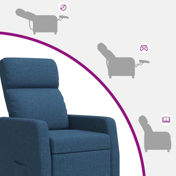 Recliner Blå Tyg