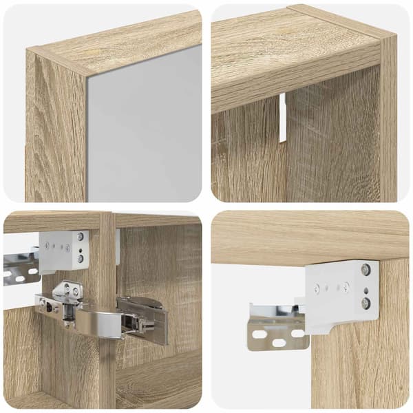 Badrumsskåpsset 3 st 100 x 10,5 x 60,5 cm Konstruerat trä