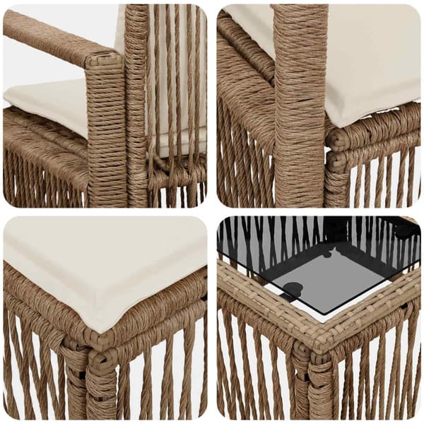 Trädgårdsoffset 10 pcs Beige konstrotting