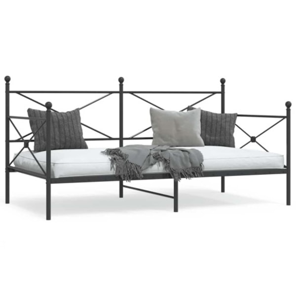 Dagbädd utan madrass svart 100x190 cm stål