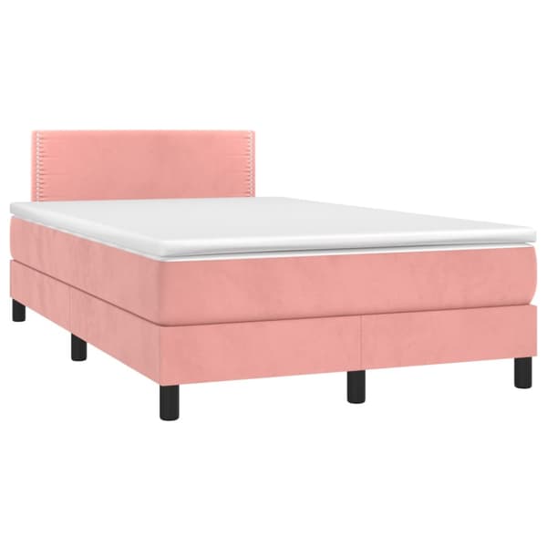 Ramsäng med madrass rosa 120x190 cm sammet