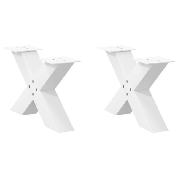 Soffbordsben X-formade 2 st vita 60x(30-31) cm stål