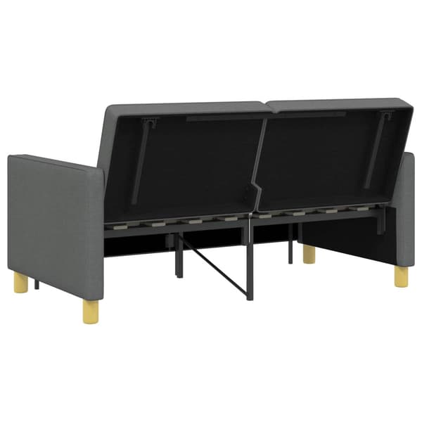 Pull Out Sofa Bed Mörkgrå Tyg