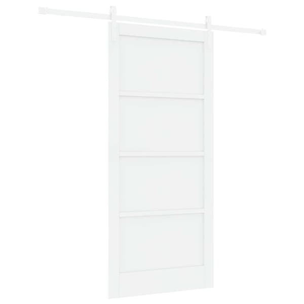 Skjutdörr 93 x 202 cm Konstruerat trä Vit