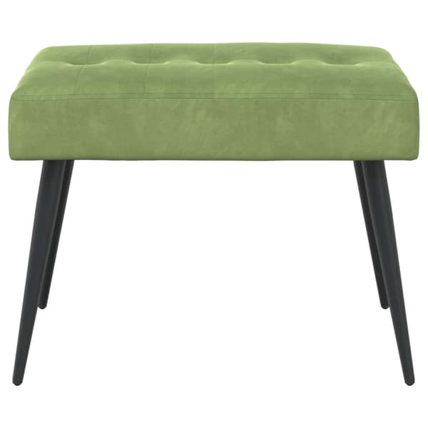 Bänk med knappar Ljusgrön 60 x 40 x 45 cm Sammet