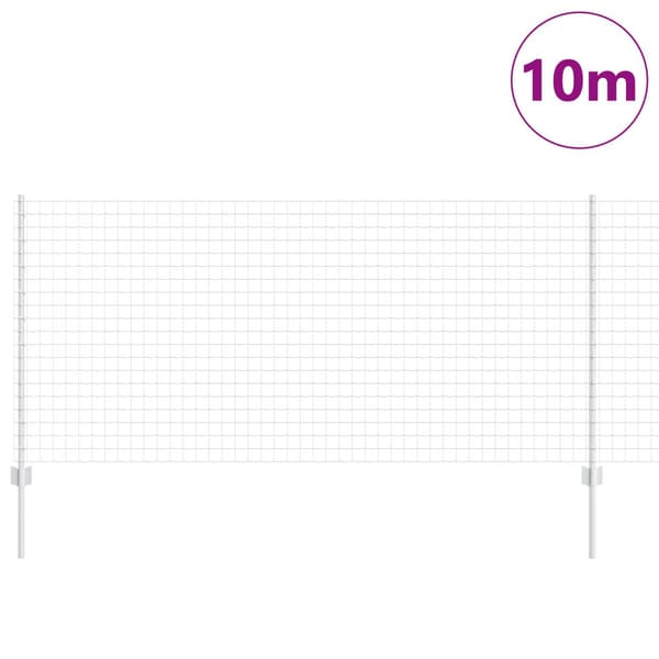 Stängsel med stolpe Silver 1 x 10 m Stål