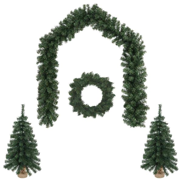 Mini-julgransset 60 cm PVC Grön