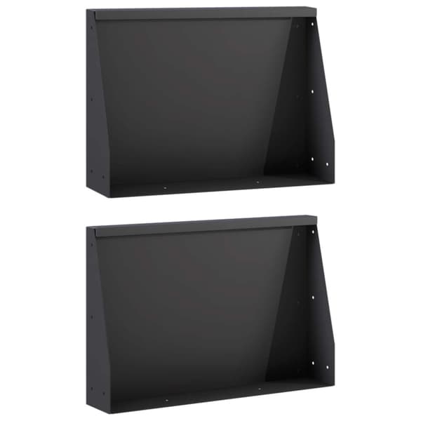 Stödvägg 2 st 60 x 12 x 30 cm Stål Svart
