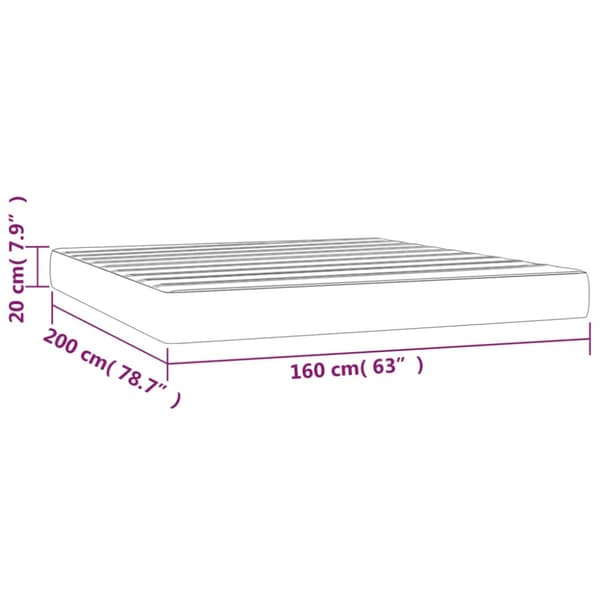 Pocketresårmadrass medium ljusgrå 160x200x20 cm sammet