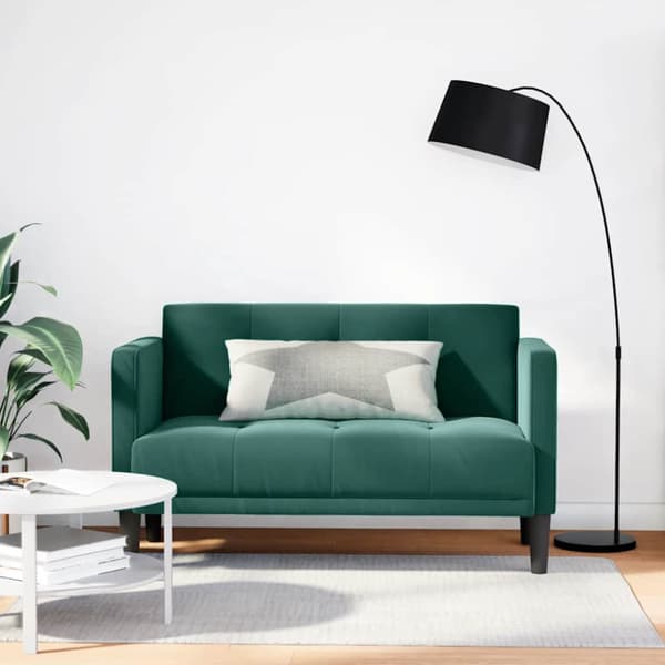 Loveseat soffa mörkgrön 111 cm sammet