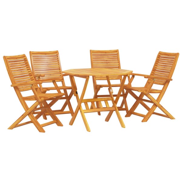 Trädgårdsmöbelset 5 pcs Brun Massivt Akaciaträ