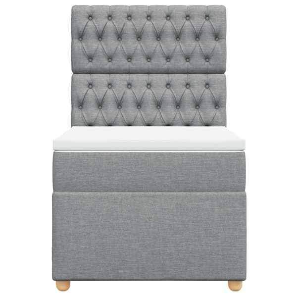 Ramsäng med madrass ljusgrå 100x200 cm tyg