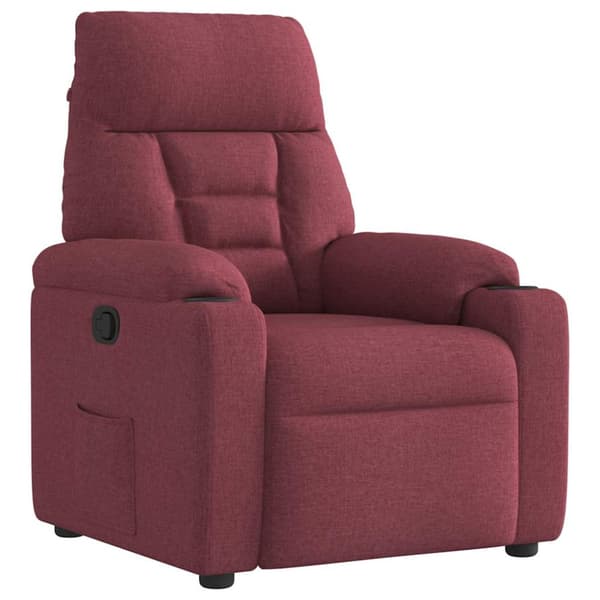 Reclinerfåtölj vinröd tyg
