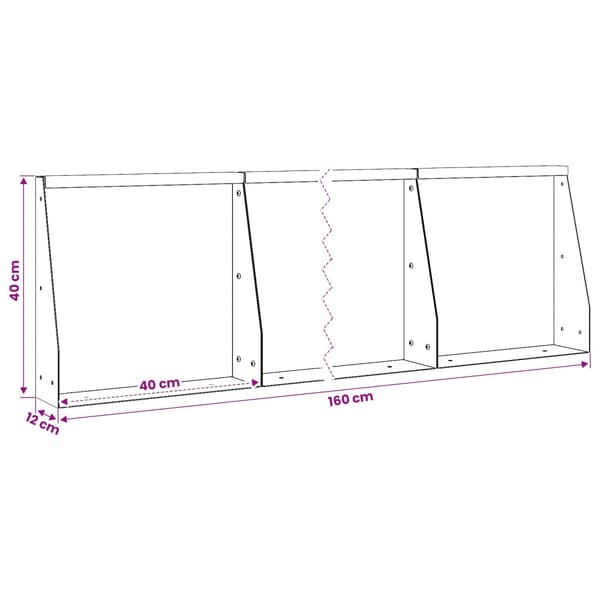 Stödvägg 4 st 40 x 12 x 40 cm Väderbeständig stål Rostig