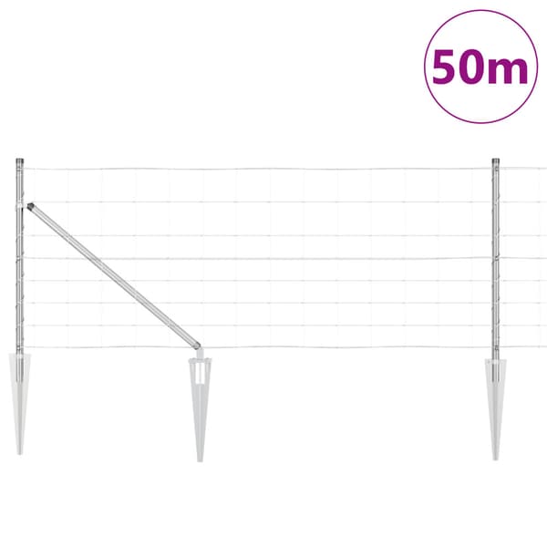 Stängselstolpe Galvaniserad 50 x 0,8 m Stål