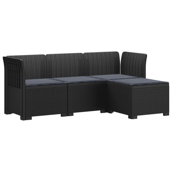 4-sits Trädgårdsoffa med Kuddar Rattan Look PP Antracit