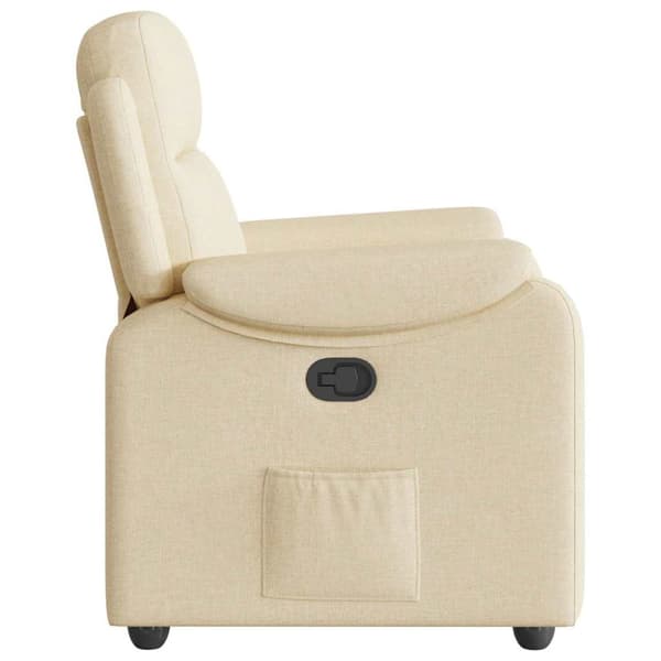 Reclinerfåtölj gräddvit tyg