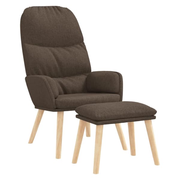 Vilstol med fotpall taupe tyg