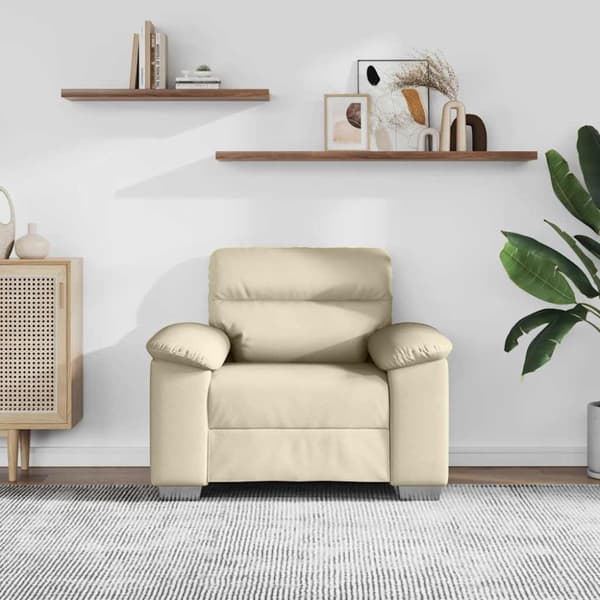Soffa krämfärgad 100x81x84 cm konstläder