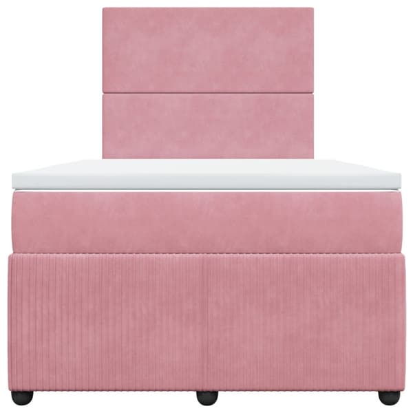 Ramsäng med madrass rosa 120x190 cm sammet