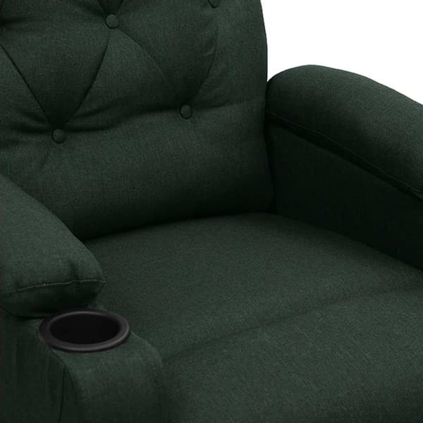 Massagefåtölj mörkgrön tyg