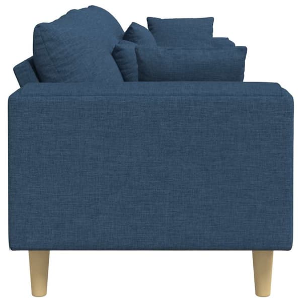 Soffa med kudde Blå 250 x 77 x 76 cm tyg